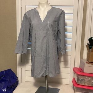Lane Bryant Blue Striped Blouse